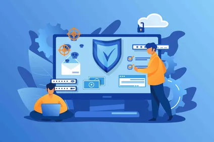 Illustration of a cartoon man using alternative WordPress security plugins.