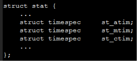 Stat struct code