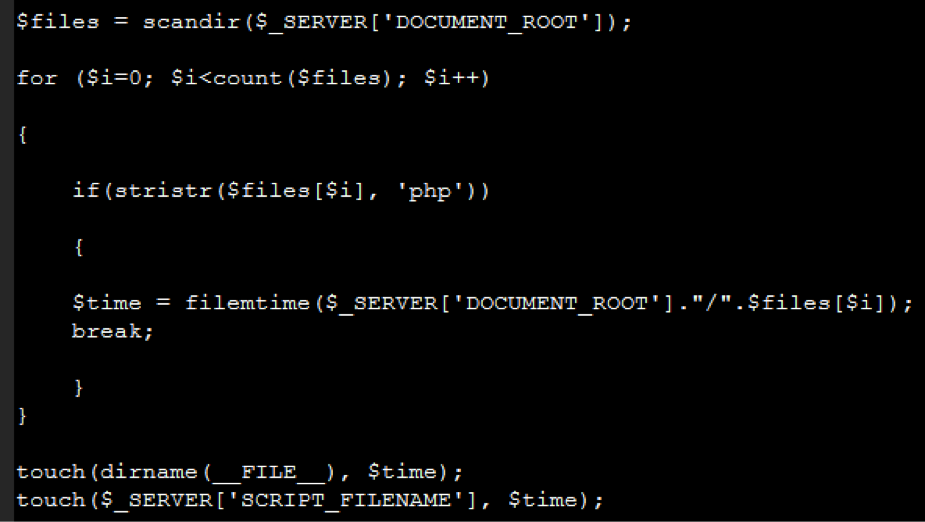 Malicious timestamp code